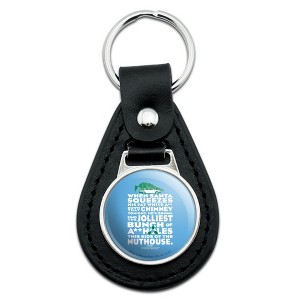 National Lampoons Christmas Vacation Jolliest Bunch Black Leather Keychain - 1 of 4