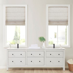 Linen Blend Light Filtering Cordless Roman Shade Natural 35x64in - 1 of 1