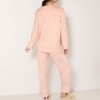 Anna-Kaci Lounge Women's Long Sleeve Button Front Pajama Set with Contrast Piping Trim - 4 of 4