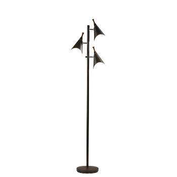 68" Draper Collection 3-Arm Tree Lamp Black - Adesso