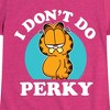 Girls' - Garfield - I Don't Do Perky Fitted Short Sleeve Graphic T-Shirt - 2 of 4