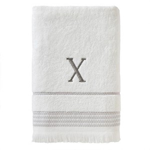 SKL Home By Saturday Knight Ltd Casual Monogram Bath Towel X - 28X54", White - 1 of 4