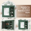 CAVINAS 30"x28" Wall Mounted Medicine Cabinet Bathroom Storage Cabinet with 3 Cubbies&1 Mirrored Cabinet,Matte Green Finish Wall Cabinet for Bathroom - 4 of 4
