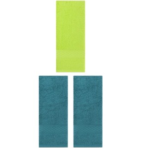 REGALWOVEN 3 Pack Solid Stripe Absorbent Soft Decorative Hand Towels for Bathroom 13" x 30" - 1 of 4