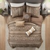 Gulches King/Cal King 6 Piece Jacquard Quilt Set with Throw Pillows Brown and Gold - 2 of 4