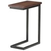 TiramisuBest Brown C-Shaped Accent Table, Modern Snack & Side Table with Black Metal Frame for Living Room or Office - 4 of 4