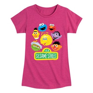 Girls' - Sesame Street - Group Fitted Short Sleeve Graphic T-Shirt - 1 of 4
