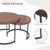 YARDSIGHT Round Coffee Table with Cotton-Cushioned Rattan Footrest & Iron Plate Heat-Transfer Printed Tabletop - 3 of 4
