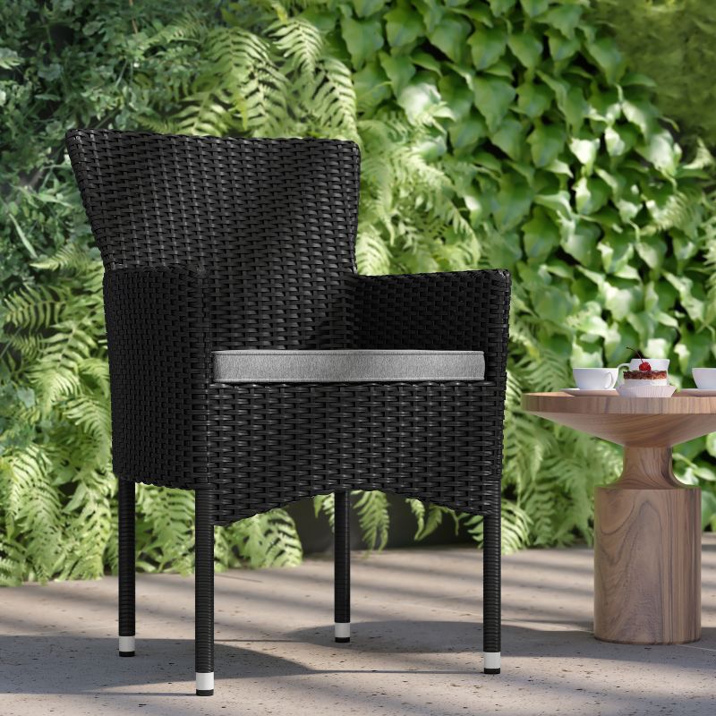 Flash Furniture Maxim Modern Wicker Patio Armchairs for Deck or Backyard, Fade and Weather-Resistant Frames and Cushions, 5 of 12