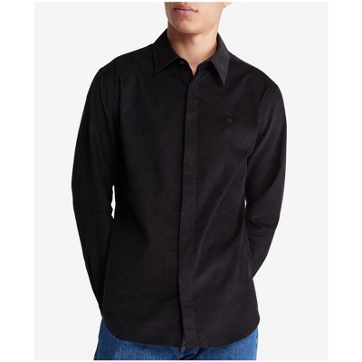 Calvin Klein Mens Regular Fit Solid Corduroy Button Up Shirt