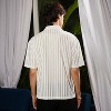Campus Sutra Men Men's Cream White Zig-Zag Sheer Shirt - 4 of 4