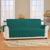 Collections Etc Quilted Textured Leaf Pattern Scalloped Edge Furniture Cover with Side Pockets - 2 of 4
