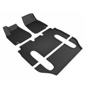 3D MAXpider Kagu Series Custom Fit All Weather Shock Absorbing Cabin Floor Mat Liner Set for 2016- 2021 Tesla Model X 6 Seat Models, 1st and 2nd Rows - 1 of 4