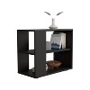 Vynxaria Modern Side Table, Open Storage, Melamine, Wengue, 19.7" H x 23.6" W x 11.8" D - 2 of 4