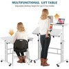 Small Standing Desk Adjustable Height, Mobile Stand Up Desk with Tilting Tabletop & Lockable Wheels, Portable Rolling Laptop Desk for Home - 4 of 4