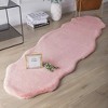Home Mart Goods Pink Faux Rabbit Fur Fuzzy Soft Fluffy Plush Cozy Shaggy Area Rug - 2 of 4