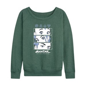 Women's - Avatar: The Last Airbender - Airbenders Lightweight French Terry Wide Neck Long Sleeve Shirt - 1 of 4