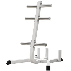NAYSAYE Exercise Trainer Weight Plate Rack with Bar Holders for Home Gym Training , White, 29.5"*29.5"*39.4" - 1 of 4