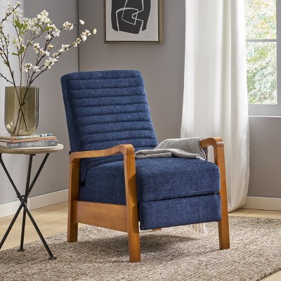 Lyngins Modern Wood Hand Recliner Chair with High Back & Footrest,Accent Club Chair for Living Room,Bedroom