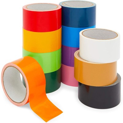 Stockroom Plus 12 Pack Duct Tape for DIY Arts and Crafts, 12 Rainbow Colored (2 in x 10 Yards)