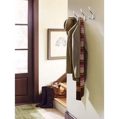 Granlyn Chrome Double Prong Decorative Metal Wall Hook