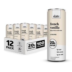 Slate Milk - High Protein Milk Shake, French Vanilla - 11 Fl Oz (Pack Of 12) - 1 of 4
