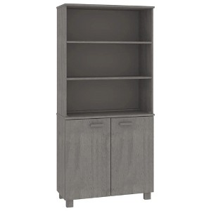 vidaXL Light Gray Highboard with Solid Pine Wood and MDF Frame - High Storage Capacity, Sturdy and Stylish Design, Ideal for Various Interiors - 1 of 4