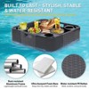 EAGLE PEAK Square Floating Tray for Pool and Hot Tub Wicker Serving Tray with Handles & Cup Large Floating Tray for Food & Drinks - 4 of 4