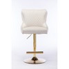 SKRAN Bar Stool, Counter Height Kitchen Chairs Golden Base, Velvet Swivel Padded Cushion Bar Chair, Lion Head Ring Nailhead Diamond Pattern - 2 of 4