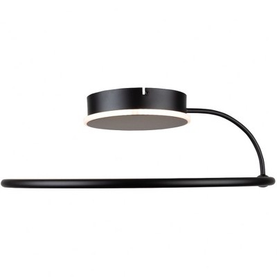 Black Aluminum LED Semi-Flush Mount Light Fixture