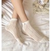 Anna-Kaci 4 Pairs Women's Ankle Mesh Socks with Bear Embroidery Lightweight Breathable Knit and Elastic Cuffs - 2 of 4