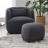 KINWELL 23" Wide Boucle Upholstered Footstool Sofa Couch Footrest - 2 of 4