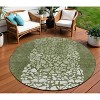 Olive Green And Artichoke Green Abstract Washable Indoor Outdoor Area Rug - 2 of 4