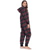 Ashford & Brooks Women's Flannel Hooded One Piece Pajama Union Jumpsuit - 3 of 4
