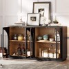 ORRD Black 4-Door Sideboard Buffet Cabinet with Glass Doors, Arched Storage Cabinet with Adjustable Shelves for Kitchen, Dining or Living Room - 2 of 4