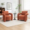 SEYNAR Mid Century Modern Teddy Upolstered Accent Chair with Poilow Set of 2 - 3 of 4
