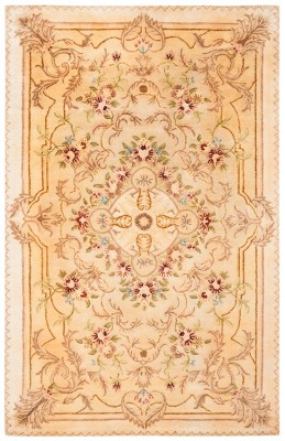 Empire Beige and Light Gold Hand-Tufted Wool 6' x 9' Area Rug