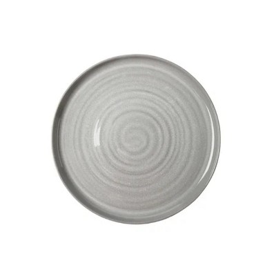 LunaLulinlk Grey Stoneware Round 10.4" Dinner Plate