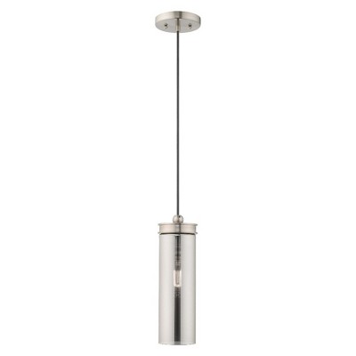Livex Lighting Art Glass 1 - Light Pendant in  Brushed Nickel