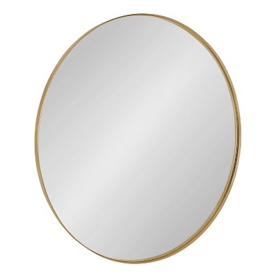 22" Rollo Round Wall Mirror Gold - Kate & Laurel All Things Decor