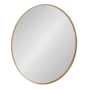 28" Rollo Round Wall Mirror Gold - Kate & Laurel All Things Decor