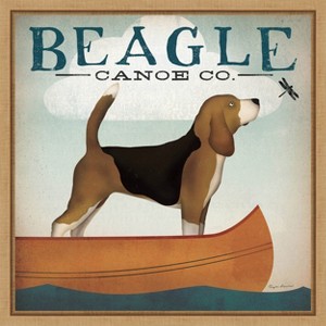 Amanti Art Beagle Canoe Co by Ryan Fowler Canvas Wall Art Print Framed 16-in. x 16-in. - 1 of 4