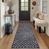 Modern Geometric Area Rug Farmhouse Stripe Area Rug Living Room Stain Resistant Non-Slip Carpet for Bedroom Dining Room - 2 of 4
