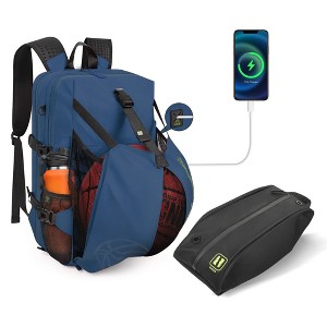 NEW YORK XPRESS B00391 Sports Waterproof Backpack with Ball Holder & Separate Shoe Bag - 1 of 4