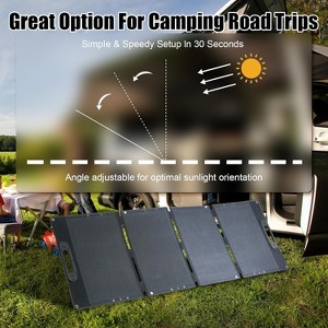 Portable Solar Panel, Solar Charger IP65 Waterproof for Camping RV Blackout Off Grid Outdoor - 1 of 4