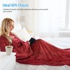 Catalonia Plush Fleece Wearable Blanket with Sleeves Arms, Super Soft Snuggly Body Blanket for Womens Mens, Portable TV Blankets, Gift for Her - 4 of 4