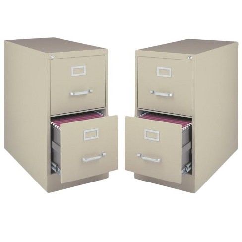 Steel Value Pack Set Of 2 2 Drawer Vertical Letter File Cabinet In Putty Hirsh Industries Llc Target