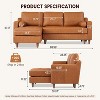 1 PVC+iron+cloth strap armrests, two brackets, wooden frame, sofa bed, dark brown - 2 of 4