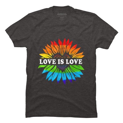 Adult Design By Humans Love is Love Sunflower Pride By Belugastore T-Shirt