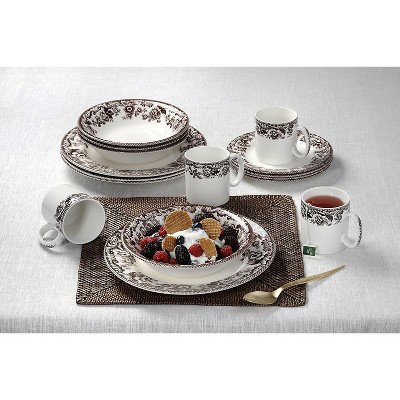Delamere 6.5 Inch Brown Porcelain Bread and Butter Plates Set